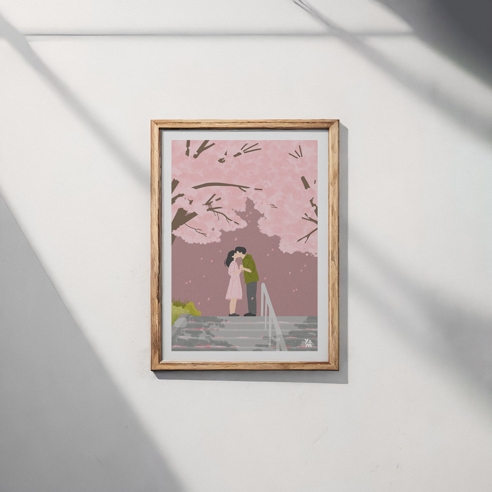 AFFICHE KISS UNDER SAKURA TREES